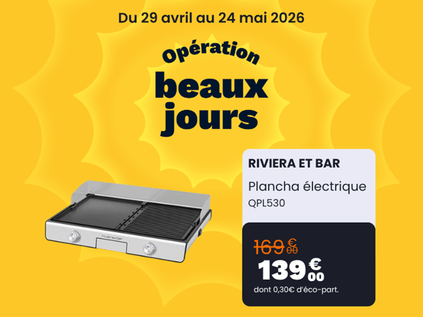 Plancha électrique RIVIERA ET BAR QPL530 à 139€