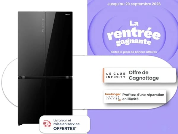 Voici LE frigo multi-portes Hisense à Tours ! Profitez de la livraison et de la mise en service OFFERTES pour ce frigo Hisense américain par Boulanger Chambray