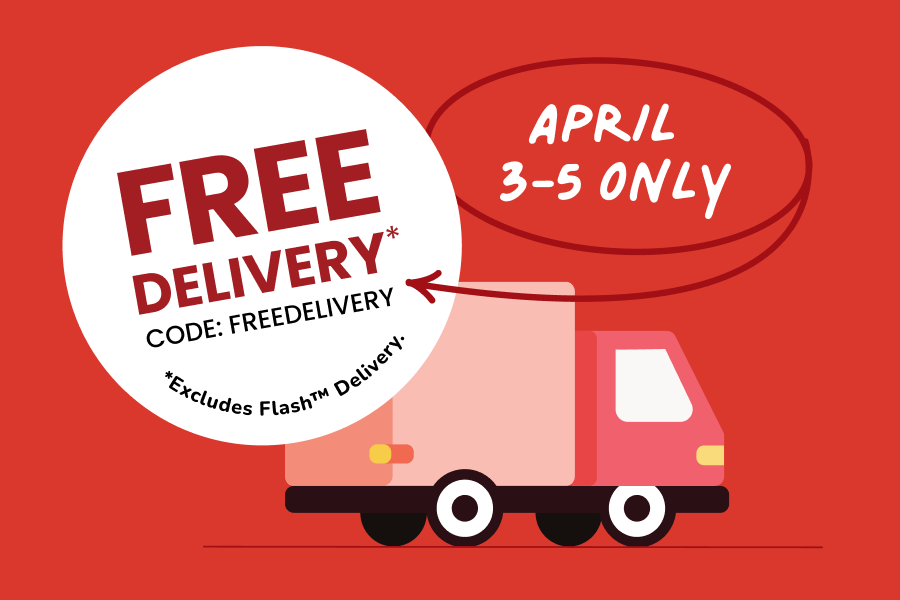 april third through april fifth free delivery excluding flash delivery use code freedelivery