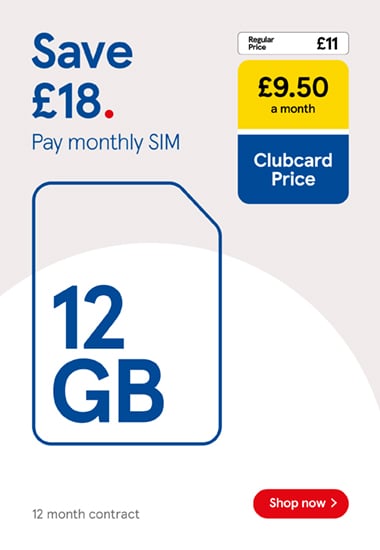 Get SIM Only deals with Clubcard Prices at Tesco Mobile, Shop now