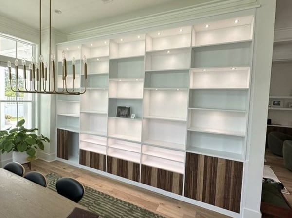 Lighting, bookcase and bookshelves California Closets Pensacola and Panama City, Fl