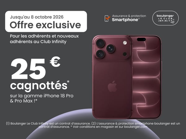 🎁 25€ cagnottés sur les iPhone 18 Pro et 18 Pro Max !