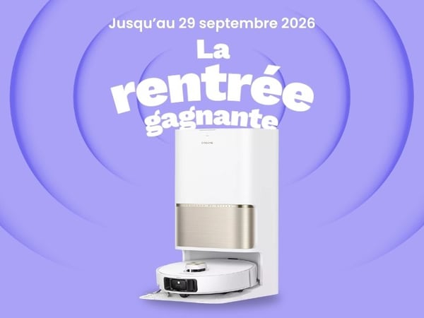 Aspirateur robot laveur Dreame avec station présenté pour La Rentrée Gagnante chez Boulanger Nîmes.