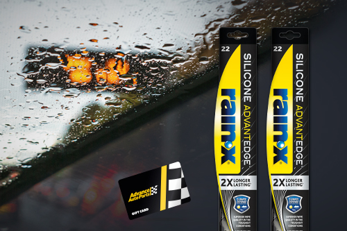 Rain-X: Obtén una Tarjeta de Regalo de $15 - Por correo al comprar 2 limpiaparabrisas Rain-X Silicone AdvantEdge Maximum Performance Beam.