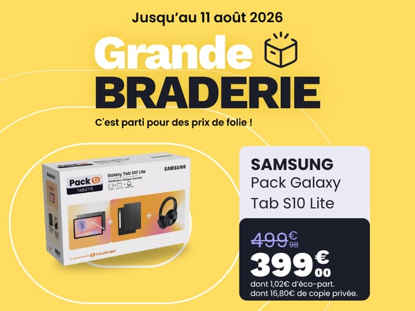 SAMSUNG Pack Galaxy Tab S10 Lite | Boulanger Toulouse - Colomiers | Tablette Samsung | Grande Braderie | High Tech Toulouse | Tablette tactile | Pack Samsung | Idée Cadeau Tech | Android Toulouse | Expert Boulanger