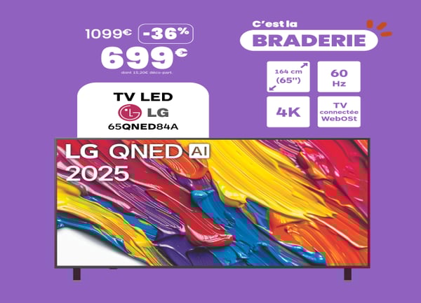 🔥 Braderie chez Boulanger Nantes Paridis : La TV LG QNED 4K 65