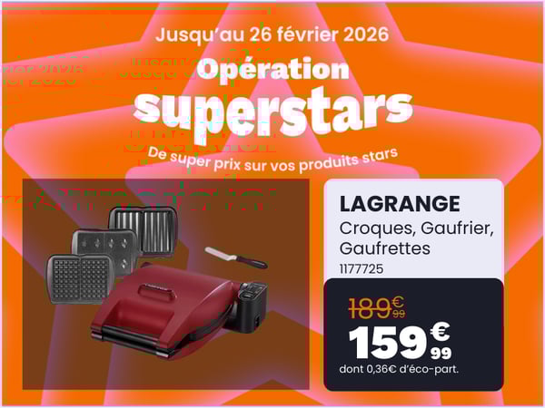 Croque, gaufrier, gaufrette LAGRANGE Premium Gaufres Rouge Mat - Spatule