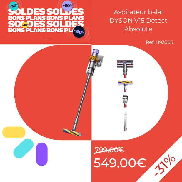 Aspirateur balai DYSON V15 Detect Absolute