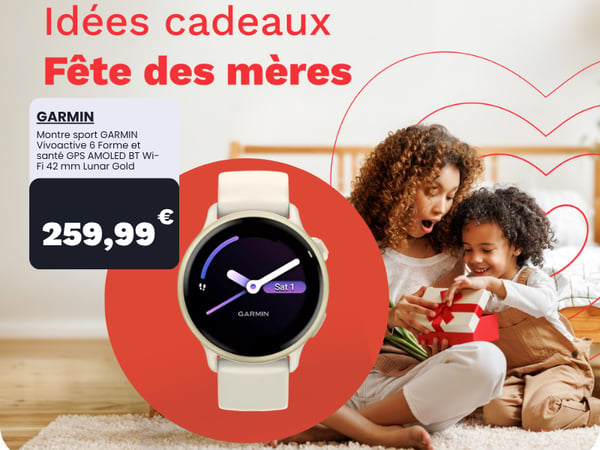 Montre sport GARMIN Vivoactive 6 Forme et santé GPS AMOLED BT Wi-Fi 42 mm Lunar Gold