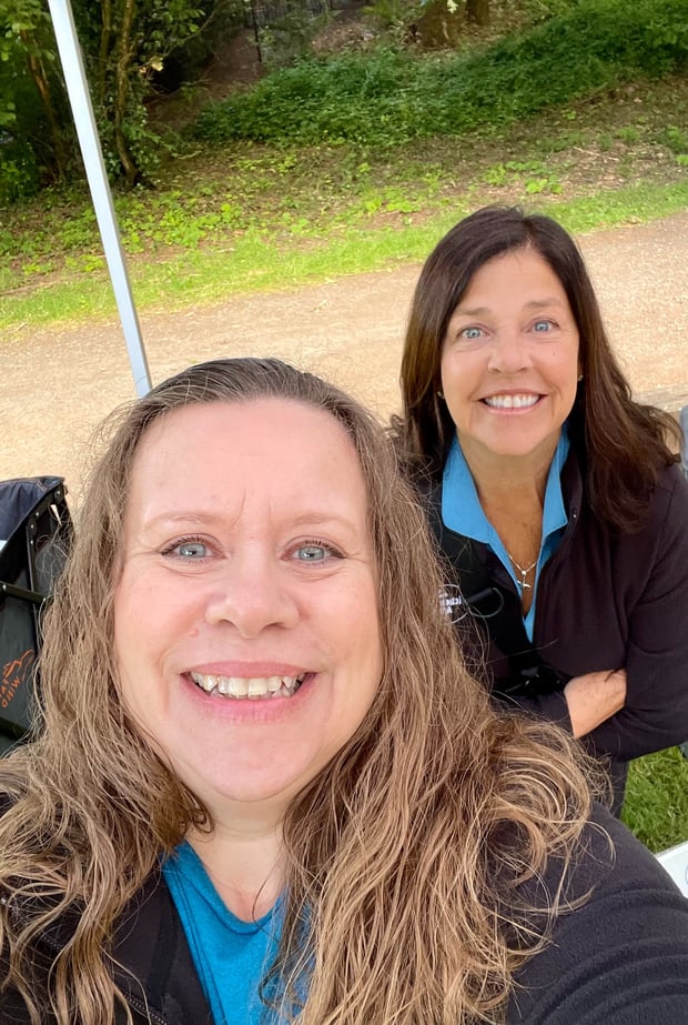 Stacy &amp; Tracy supporting the women at the 2024 Sole Sisters run in Wilsonville