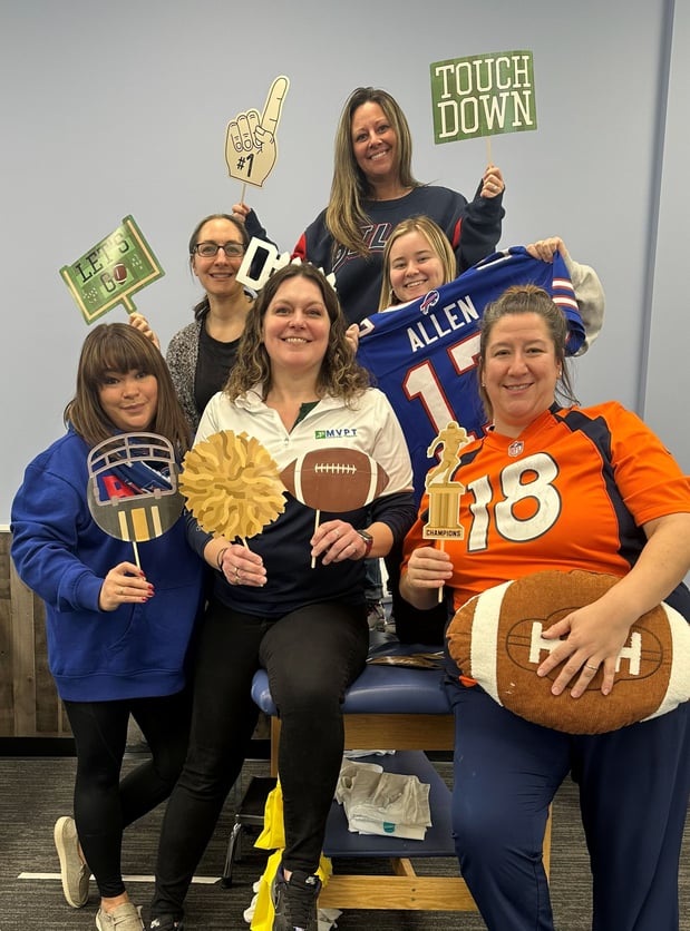 Staff at Penfield NY. We like to have fun during football season!