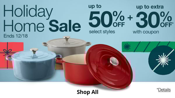 Save up to 50% off plus an extra 30% off during JCPenney's Holiday Home Sale