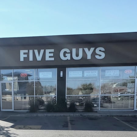 Five Guys at 3380 Portage Ave in Winnipeg, Manitoba, Canada.