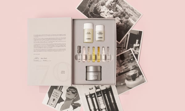 Inside of the BABOR 70th Anniversary Skincare Set