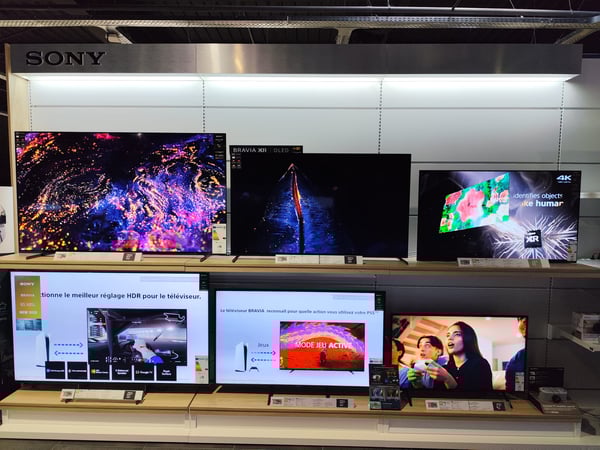 Photo du rayon TV Sony dans votre magasin Boulanger Le Boulou