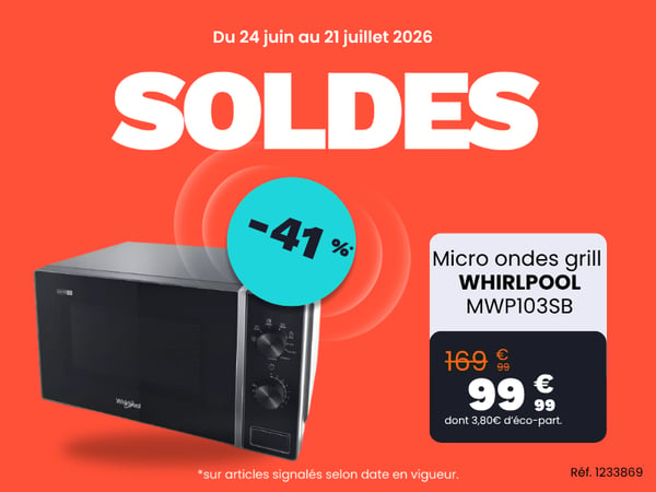Micro ondes grill WHIRLPOOL MWP103SB