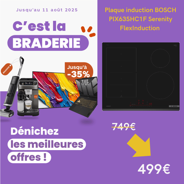 Plaque induction BOSCH PIX63SHC1F Serenity FlexInduction