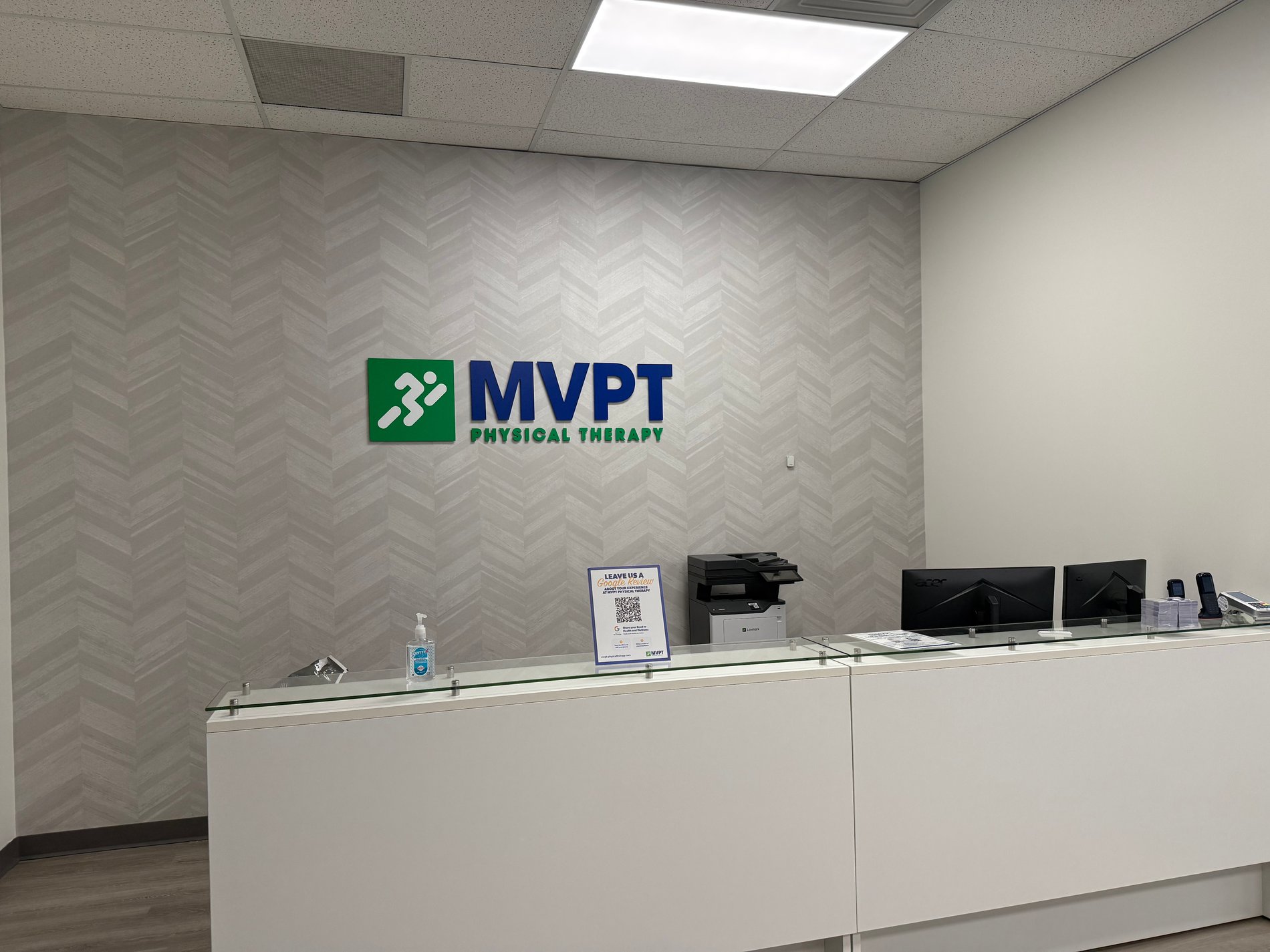 MVPT Physical Therapy- East Rochester Clinic Modern Front Desk Area at MVPT Physical Therapy - East Rochester New York