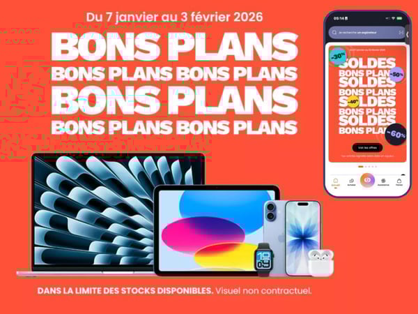 BONS PLANS APPLE - Envie d'un nouvel iPhone, d'un nouveau Macbook Air M4, Airpods Pro 3, découvrez les Bons Plans jusqu'au 3 février 2026