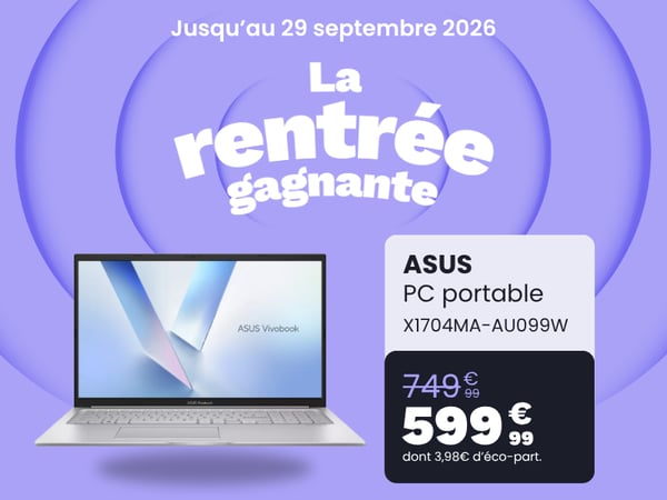 PC portable Asus 17 pouces, Asus X1704MA-AU099W, Ordinateur portable grand ecran, Laptop 17 pouces bureautique, Promo PC portable 17 pouces, Asus Vivobook grand format, Ordinateur travail etudiant, Bon plan laptop Asus, PC portable pas cher Boulanger, La rentrée gagnante Boulanger