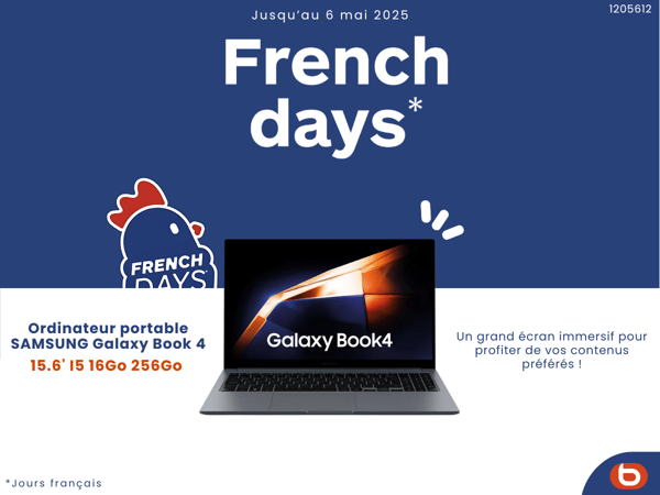 découvrez le Ordinateur portable SAMSUNG Galaxy Book4 15.6' I5 16Go 256Go  dans votre magasin Boulanger Boulogne-Sur-Mer