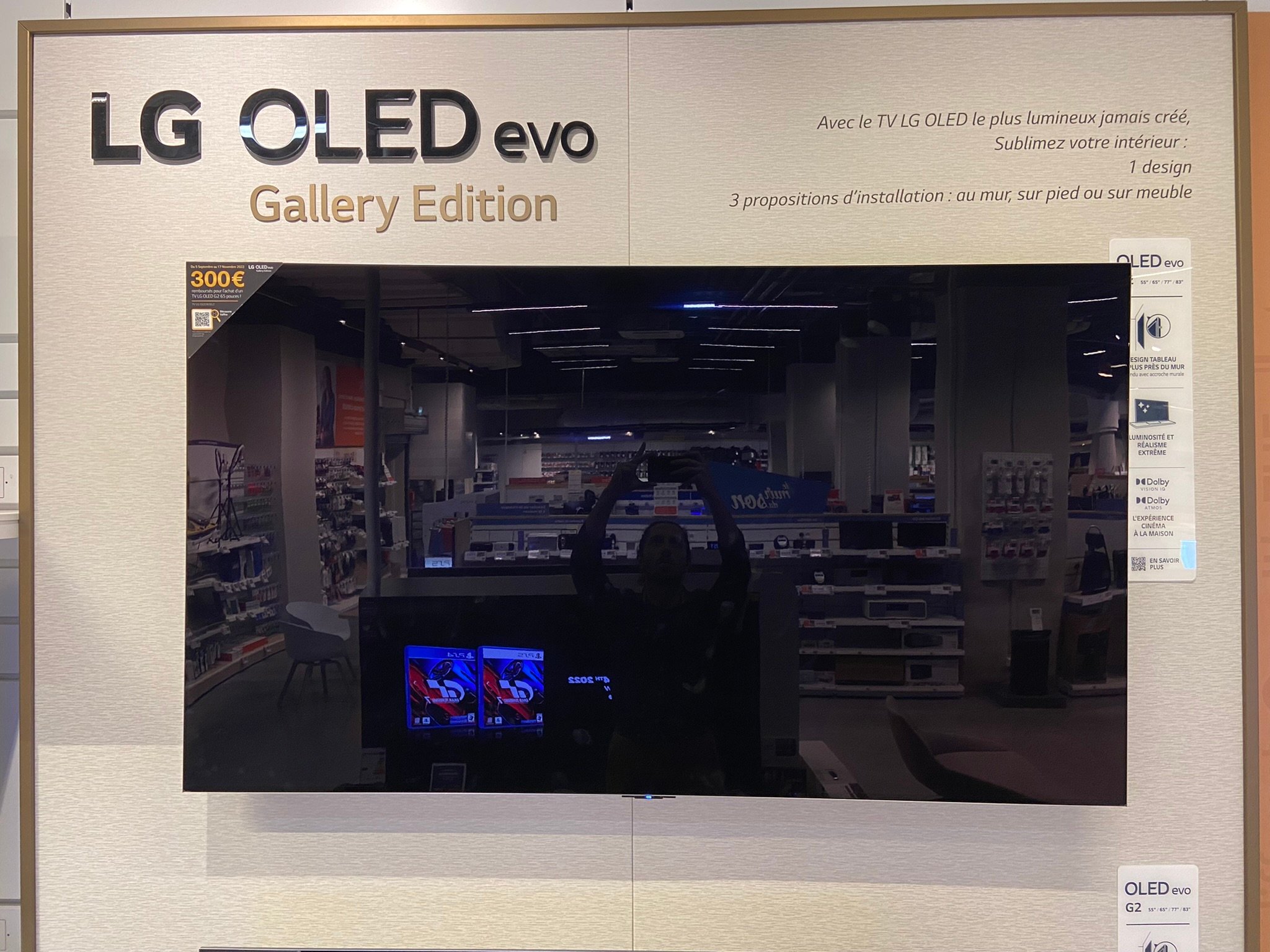 TV LG Oled evo Galery Edition 65 pouces OLED65G2 dans votre magasin Boulanger Issy les Moulineaux