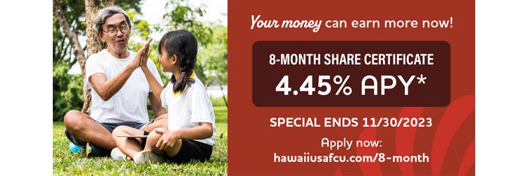 8-month Share Certificate Promo.