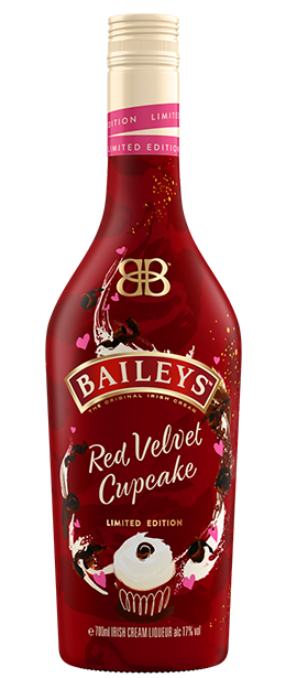 Bottle of Baileys limited edition Red Velvet Cupcake flavour