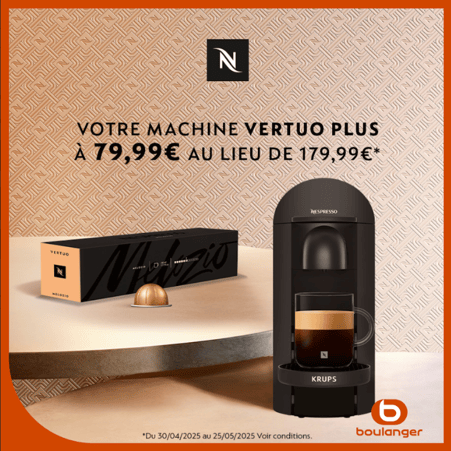 Savourez l'excellence Nespresso à petit prix :  votre Vertuo Plus à seulement 79,99€ !