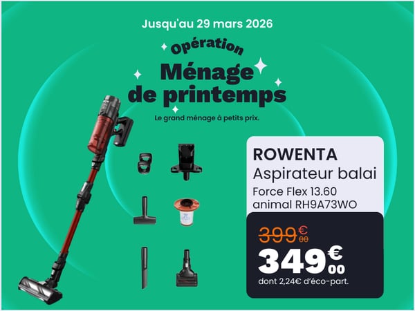 Aspirateur Balai ROWENTA Force Flex 13.60 animal RH9A73WO