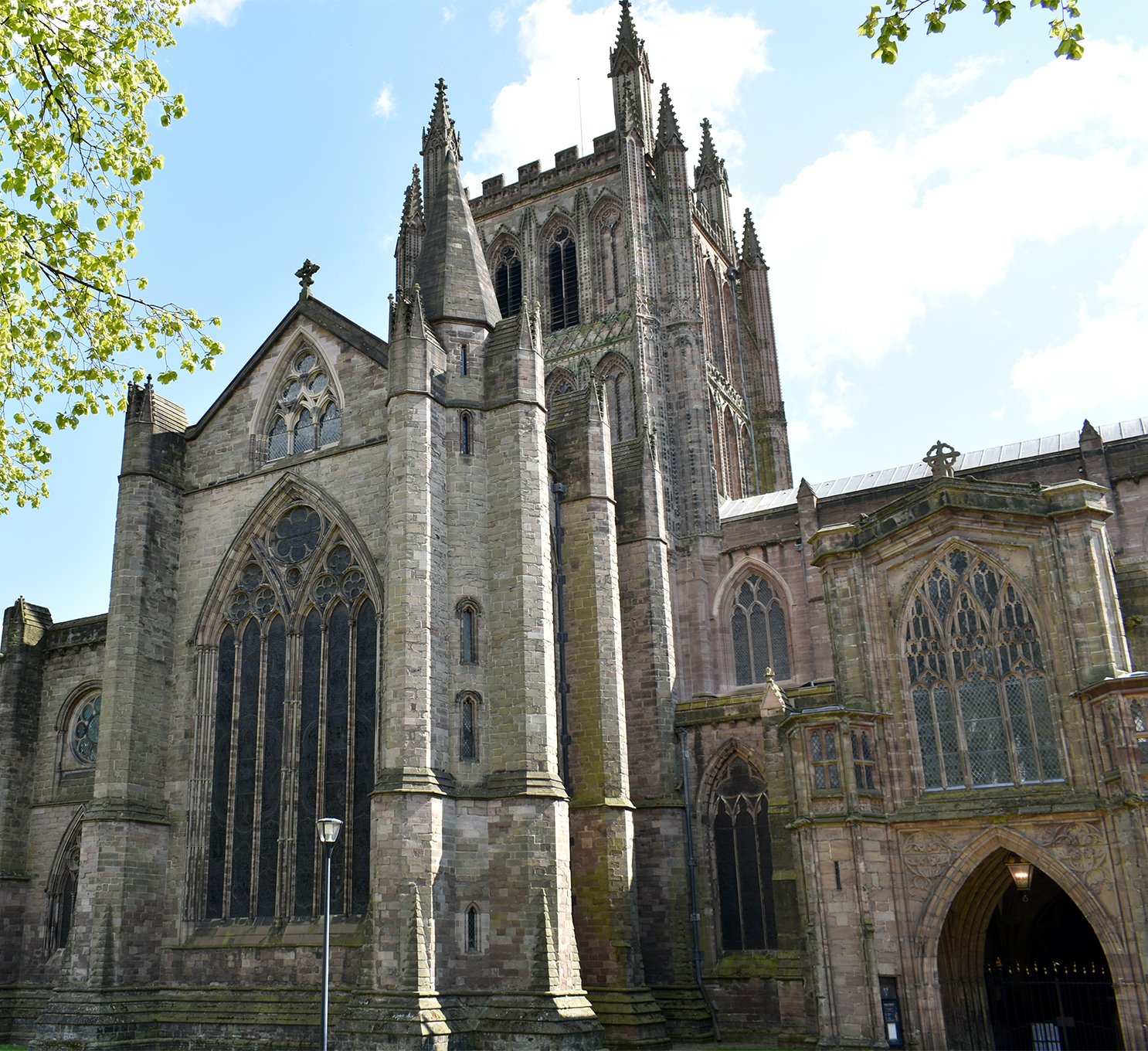 Landscape image of Hereford cathedral towers