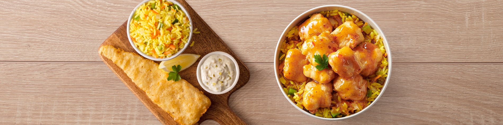 Seafood specials from Fishaways – the Hake and Rice meal for only R39.90, and the Spicy Hake Pot meal for only R49.90.