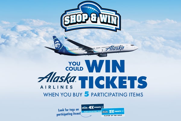 shop and win Alaska airline tickets