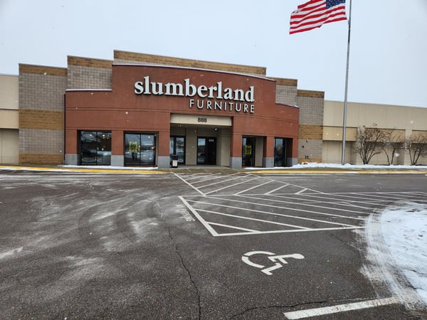 Parking Lot view of Slumberland Furniture Store in Burnsville,  MN