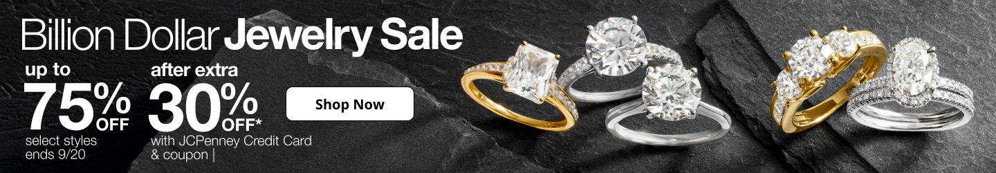 Save up to 75% off plus an extra 30% off during JCPenney's Billion Dollar Jewelry Sale