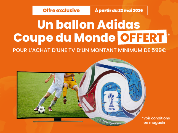 ⚽🥅 Gagnez un ballon Adidas de la coupe du monde pour l'achat d'une TV d'un montant minimum de 599 euros dans votre magasin Boulanger Marseille Saint-Ferreol ⚽🥅