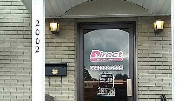 Direct Auto Insurance storefront located at  2002 North Main Street, Anderson