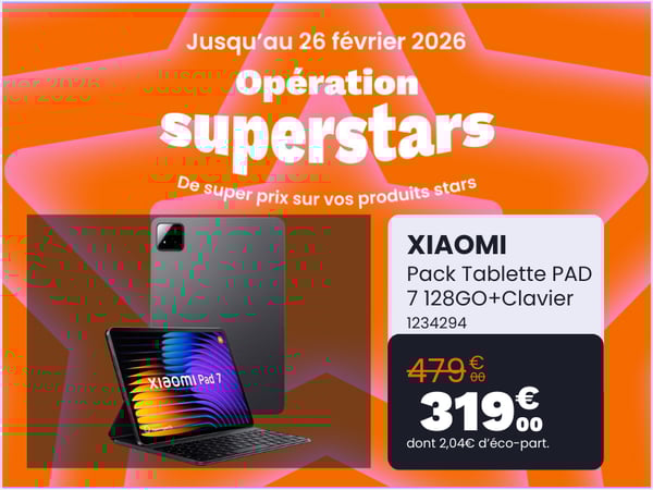 Tablette Android XIAOMI Pack Pad 7 128Go+Clavier+Cover