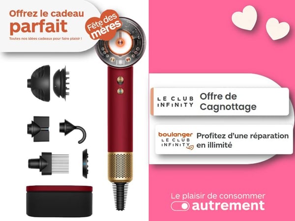 Offres fête de Mères en sèche cheveux chez Boulanger bordeaux Mérignac, découvrez nos idées cadeaux!