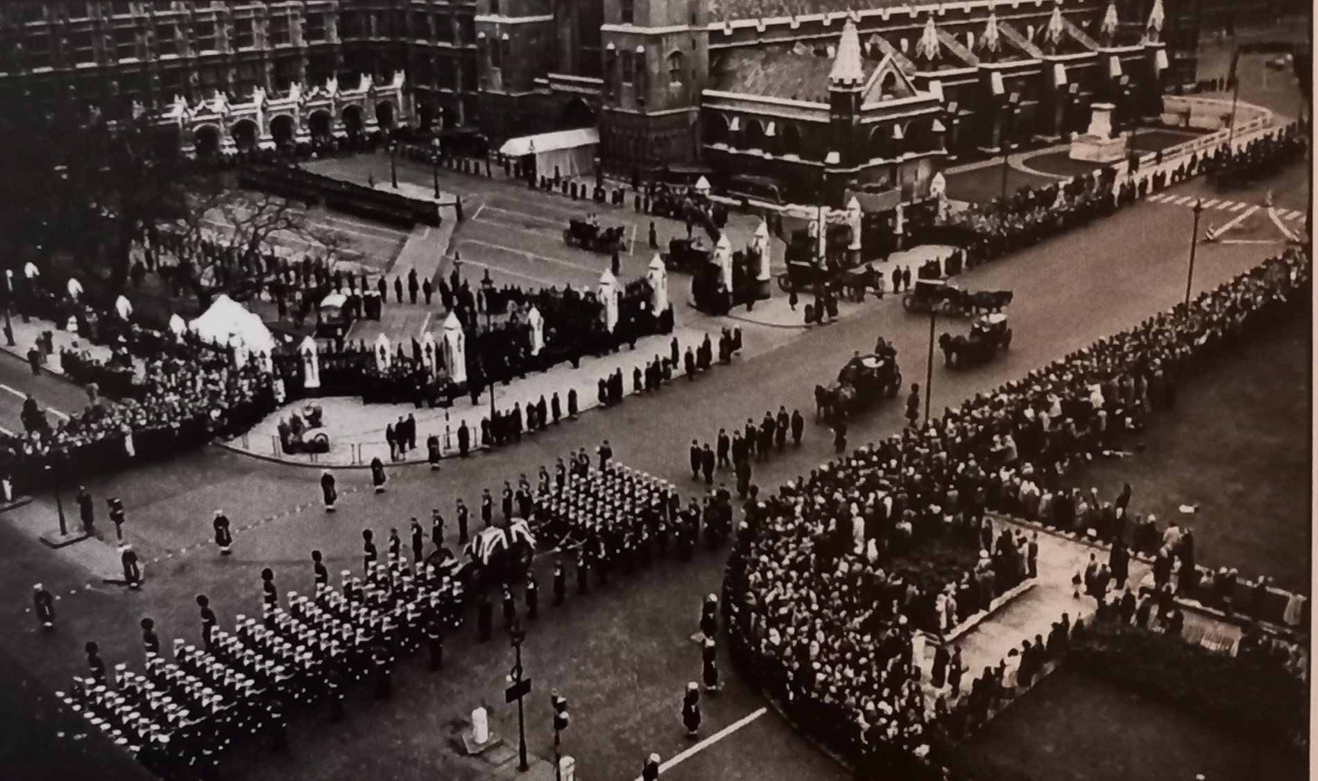 A photograph from Prime minister Winston Churchill's funeral, carried out by JH Kenyon Funeral Directors