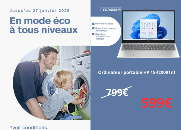 Ordinateur portable HP 15-fc0091nf Boulanger Perpignan