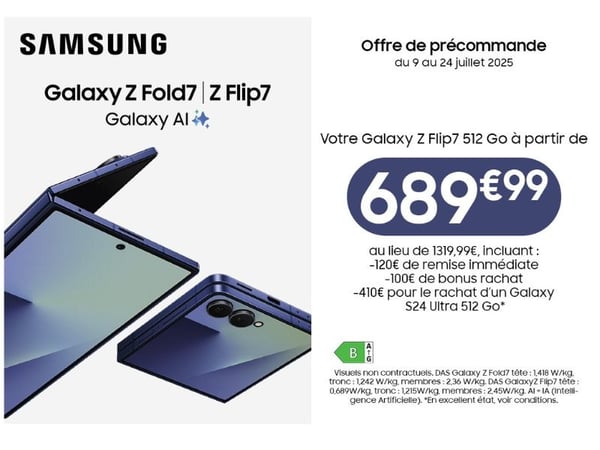 Précommande du téléphone Samsung Galaxy Z Fold7 et Zflip7 chez Boulanger Marseille - Saint Ferreol
