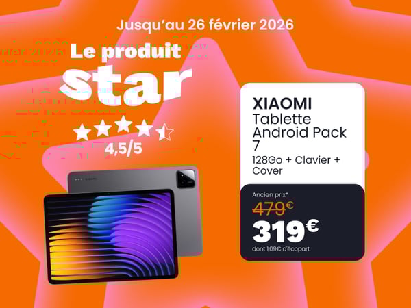 découvrez le Tablette Android XIAOMI Pack Pad 7 128Go+Clavier+Cover dans votre magasin Boulanger Boulogne sur-Mer