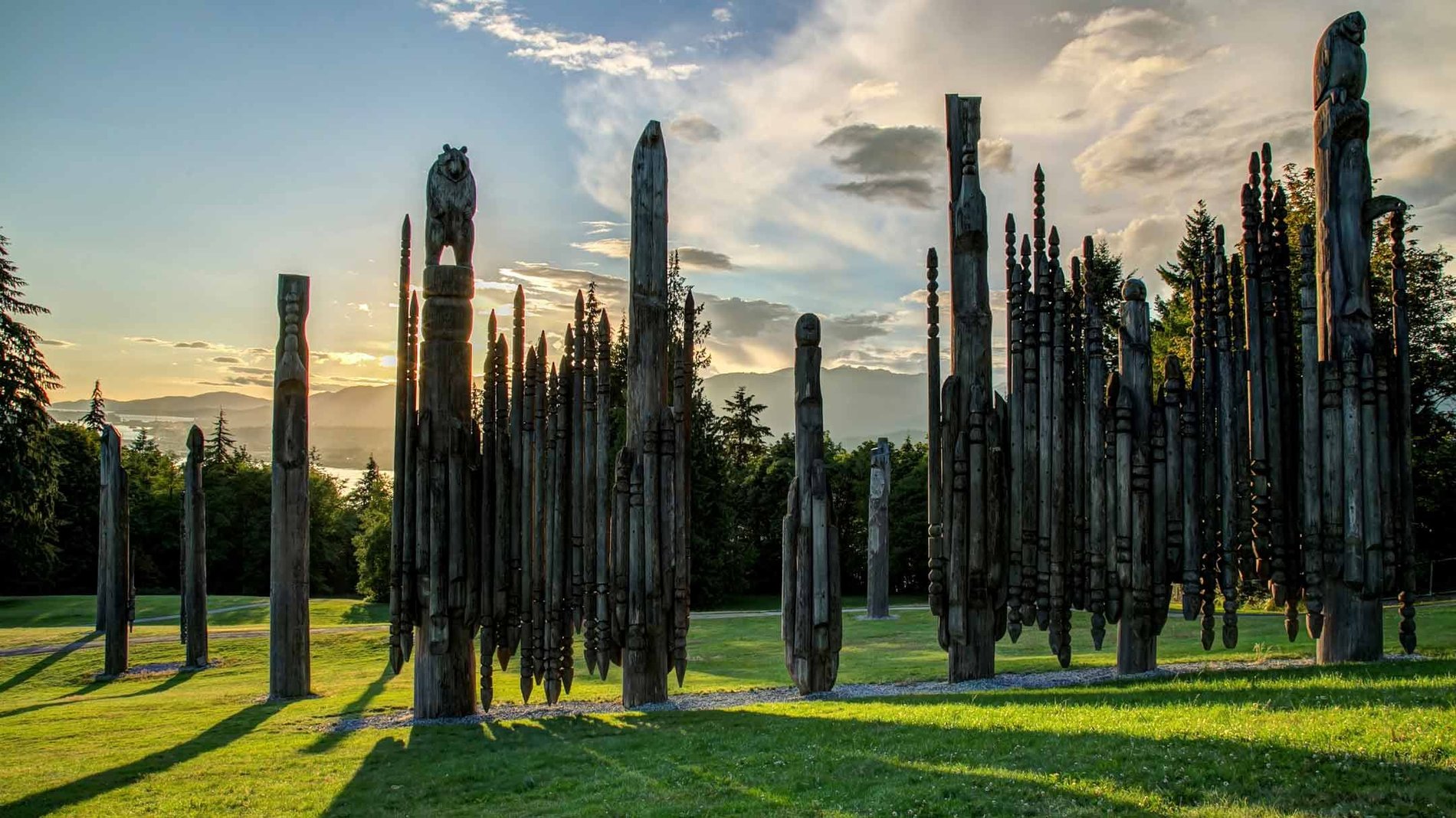 "Playground of the Gods" on Burnaby Mountain at sunset