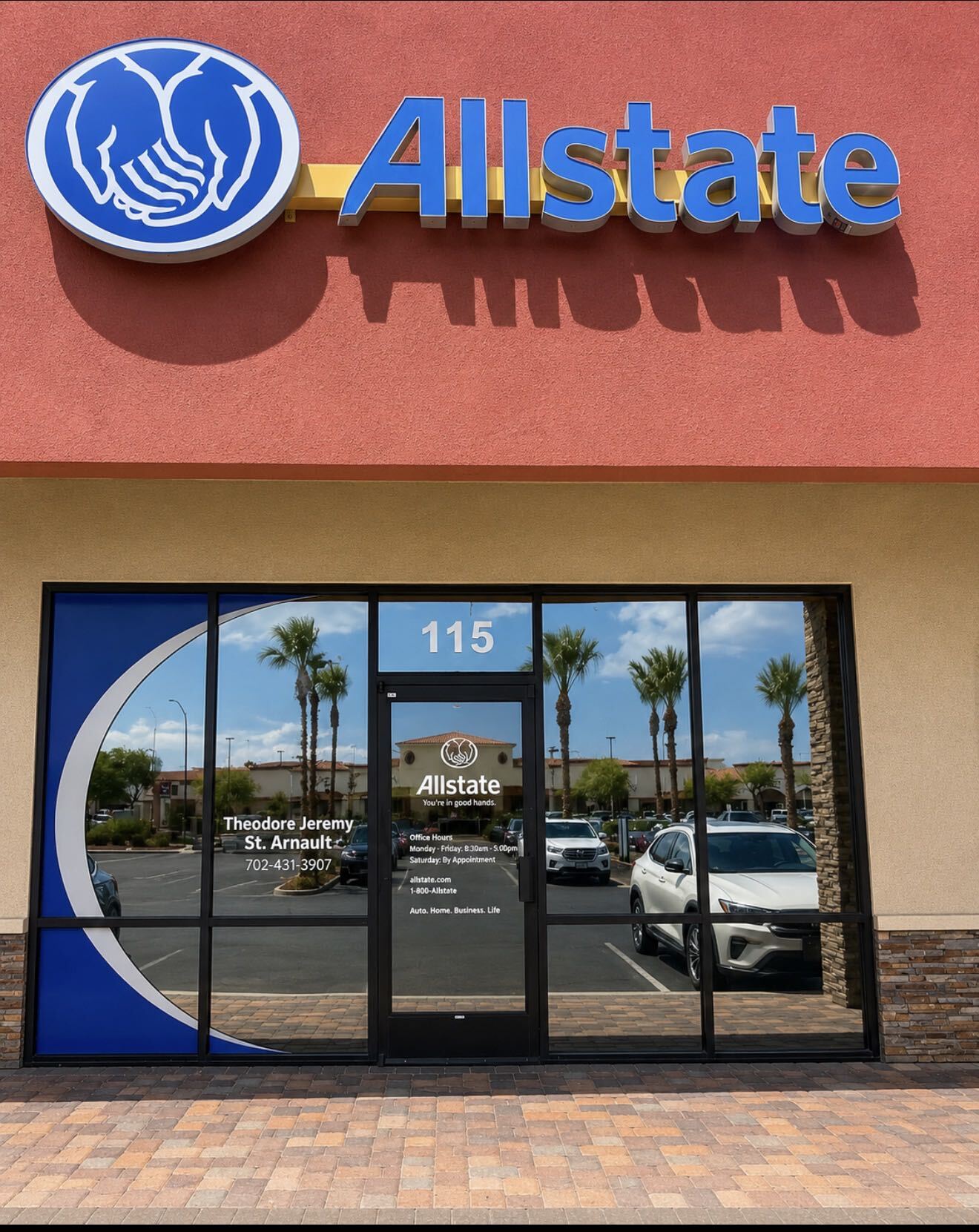 Front of office.
