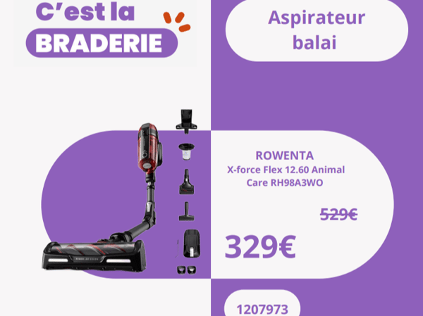 découvrez le Aspirateur balai ROWENTA X-force Flex 12.60 Animal Care RH98A3WO dans votre magasin Boulanger Boulogne sur-Mer