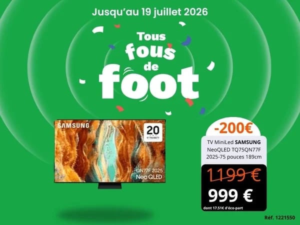 promo coupe du monde de foot TV Samsung Boulanger