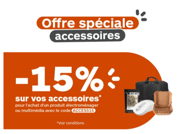 -15 % de remise immédiate sur les accessoires chez Boulanger Cambrai