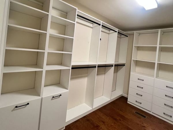 Wrap-around cabinets and shelves designed for maximum storage.