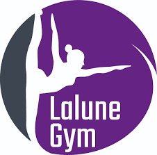 logo violet et gris avec une danseuse